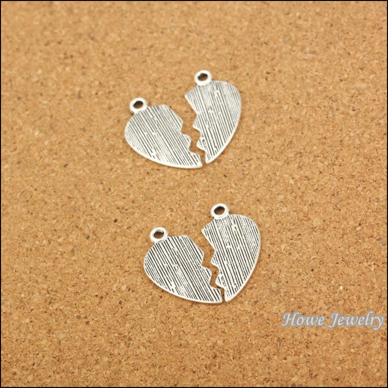 45 пар Новый стиль Модные части разбитого сердца 2 лучший друг кулон тибетское