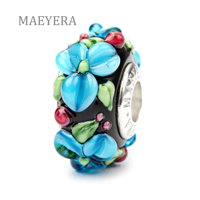 MAEYERA подлинное 925 пробы серебро глубокий озерно-голубой стерео лепестки из