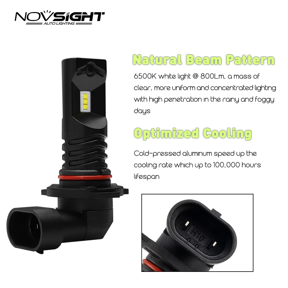Novsight 2 шт. LED HB3 9005 9006 HB4 H4 H7 противотуманные лампочки H11 H1 чип Светодиодные