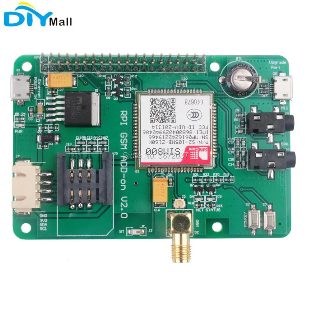 SIM800 макетная плата 2G GSM GPRS модуль Quad Band UART Add on V2.0 Плата расширения сообщений для