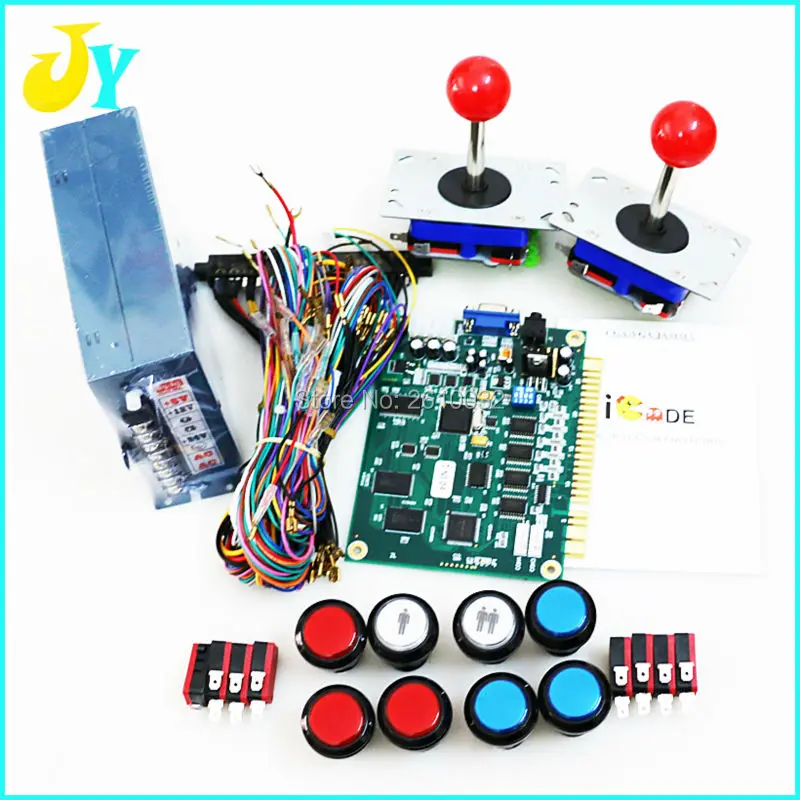 

Набор аркадных игр Jamma DIY для классических игр 60 в 1, печатная плата, светодиодная кнопка, ZIPPY, джойстик, источник питания 16 А, жгут проводов