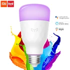 Оригинальная умная Светодиодная лампа Xiaomi Yeelight, 800 люмен, 10 Вт, E27, лимонный цвет, для Mi Home App, белый, опция RGB