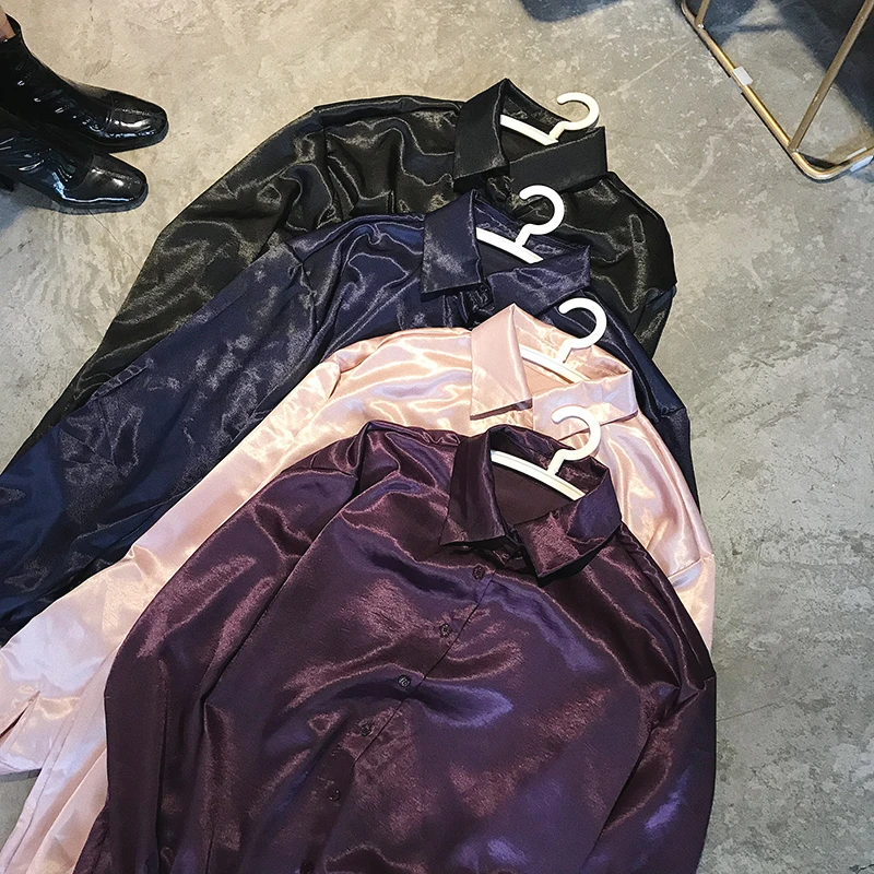 Lychee/однотонная женская длинная свободная блузка с отложным воротником и