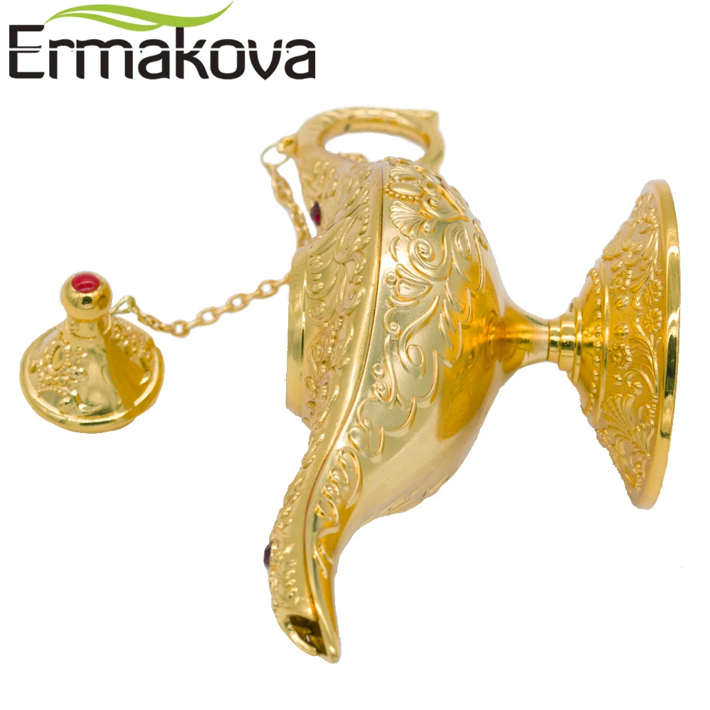 ERMAKOVA металлическая волшебная лампа Genie Ретро желая масляная горшок джинна