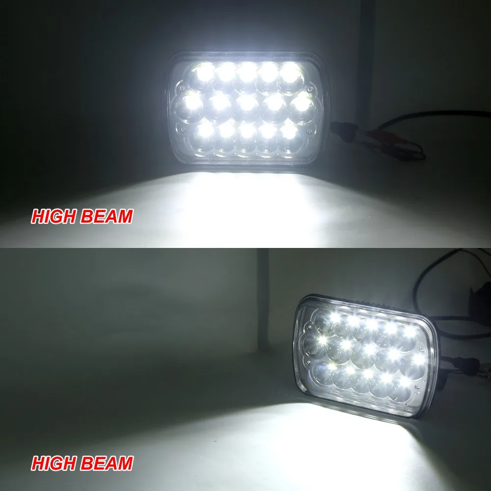 

2pcs 5x7 7x6'' Led Headlights H4 9003 Plug Sealed Beam for Jeep Wrangler Toyota 4X4 Off-road H6054, H5054, H6054LL,69822, 6052