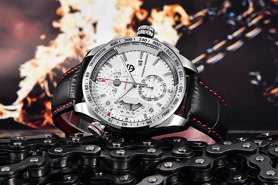 Relogio Masculino, PAGANI, хронограф, мужские часы, брендовые, Роскошные, бизнес, военные, спортивные, кожа, водонепроницаемые, кварцевые часы для мужчин