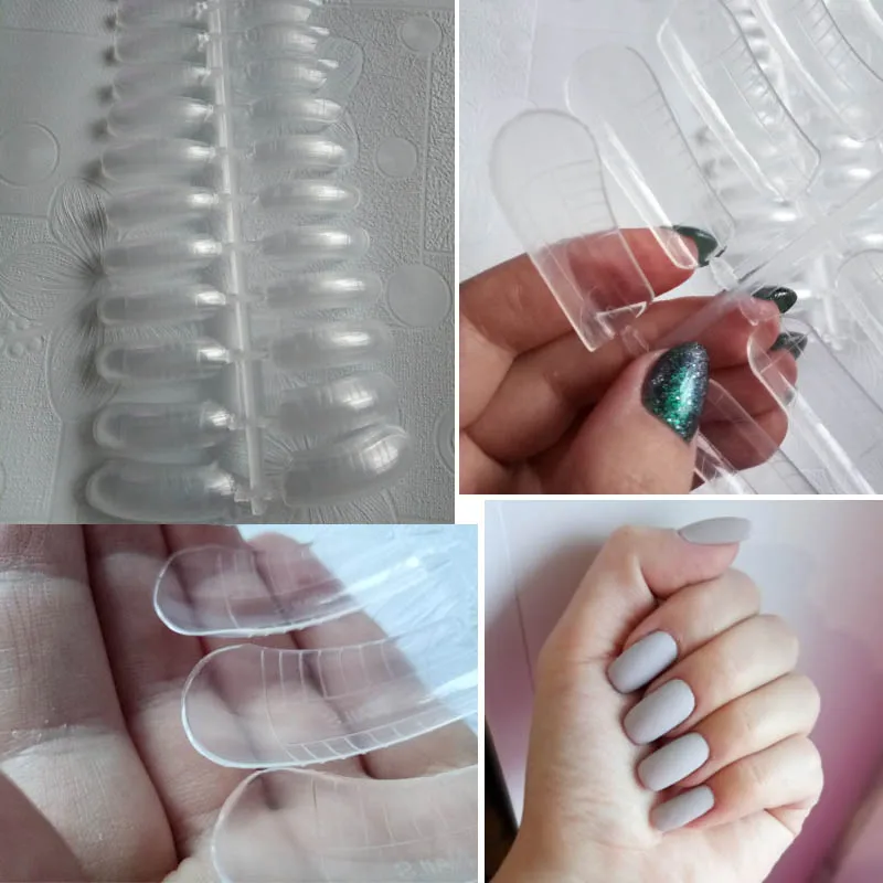 

Full Cover Quick Building Mold Tips Nail Dual Forms Finger Extension Nail Art UV Builder Poly Nail Gel Tool Set