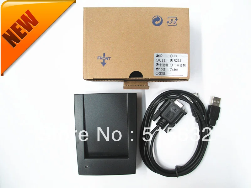 New RS232 Security Black USB RFID Proximity Sensor Smart ID Card Reader 125Khz EM |