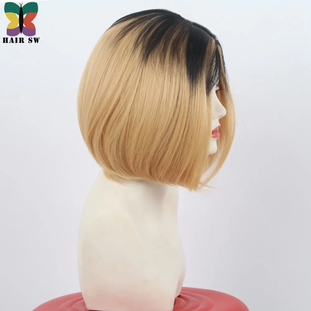 Волосы SW короткие прямые школьные волейбольные Клубные косплея блонд черный