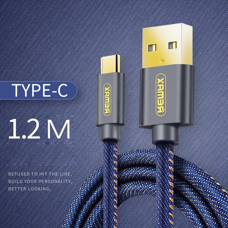 Плетеный кабель для передачи данных remax type C USB 1 2 м/1 8 м 5 В/2 А быстрой зарядки и