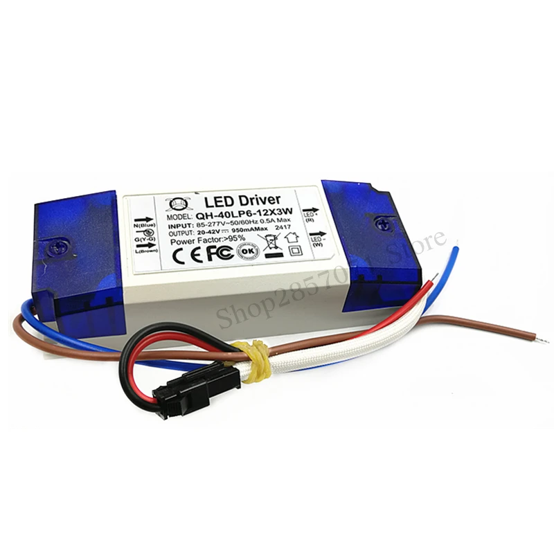 6 12x3W 900mA светодиодный драйвер 20W 30W 40W DC20 42V Мощный источник питания для