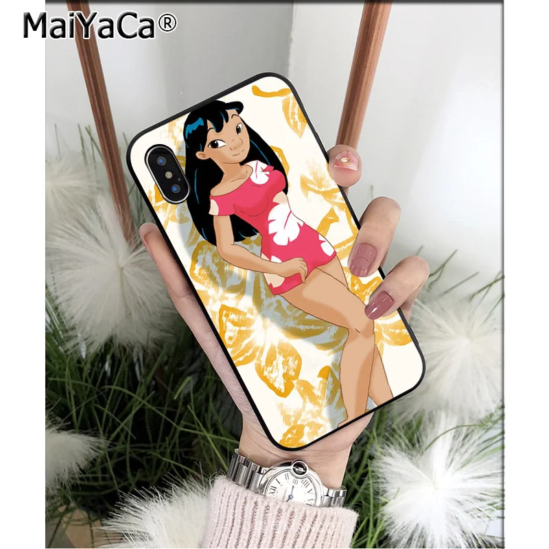 Чехол для мобильного телефона MaiYaCa с рисунком Лило Ститч Apple iPhone 8 7 6 6S Plus X XS MAX 5 5S SE