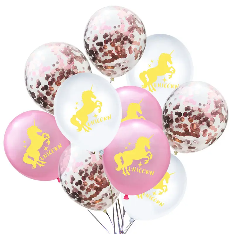 10 PCs Lovely 12 inch Latex Balloon Kids Gift Confetti Horse Printed Ballon Set For Home Bar Nursery Wedding Party Decorations | Дом и сад