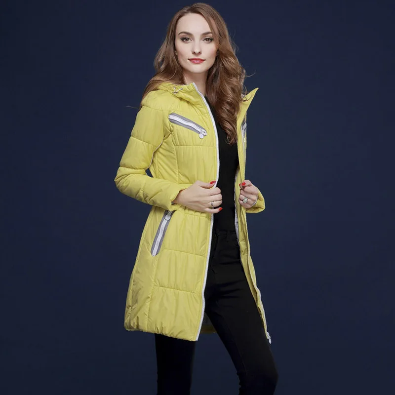 Куртка женская тонкая модная длинная карамельного цвета зимняя 2017|fashion winter jacket