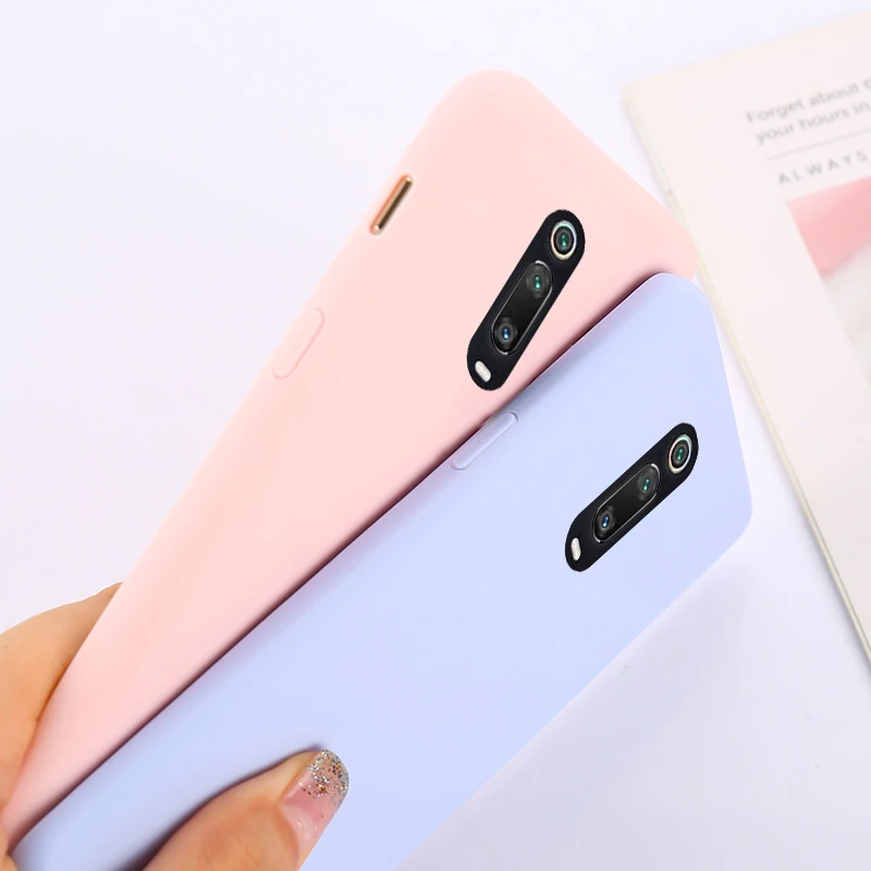 Solid Candy Color Silicone Case For Xiaomi 9 SE Redmi K20 Note 7 Pro Soft TPU Back Cover Note7 Fundas Coque |