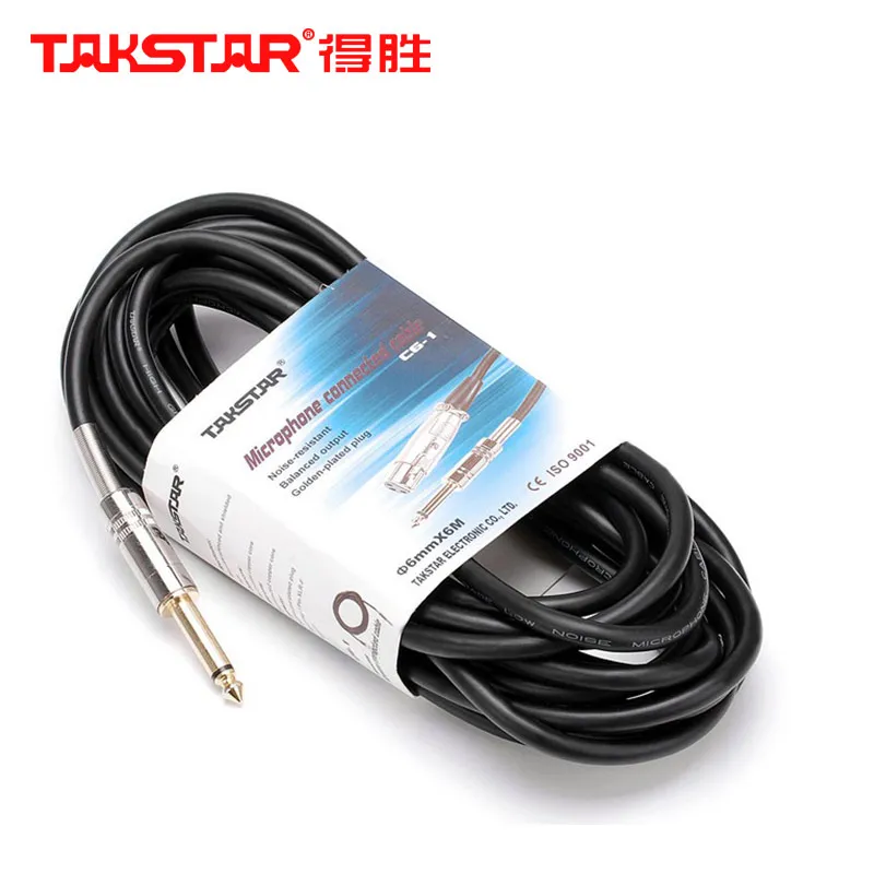 Takstar C6 1 кабель для микрофона двухъядерный экранированный аудиовыход 6 35 мм линия