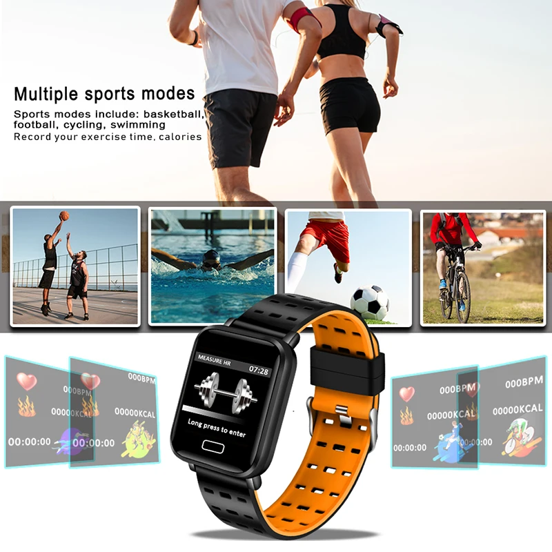 LIGE Fitness Tracker Waterproof IP67 Blood Pressure Smart Bracelet Bluetooth Calories Sport Wristband for iOS Android Band | Электроника