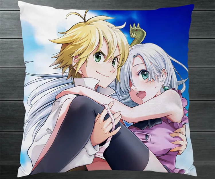 Аниме The Seven Deadly Sins Meliodas Elizabeth Liones Двусторонняя 40x40 см Наволочки Подушка для