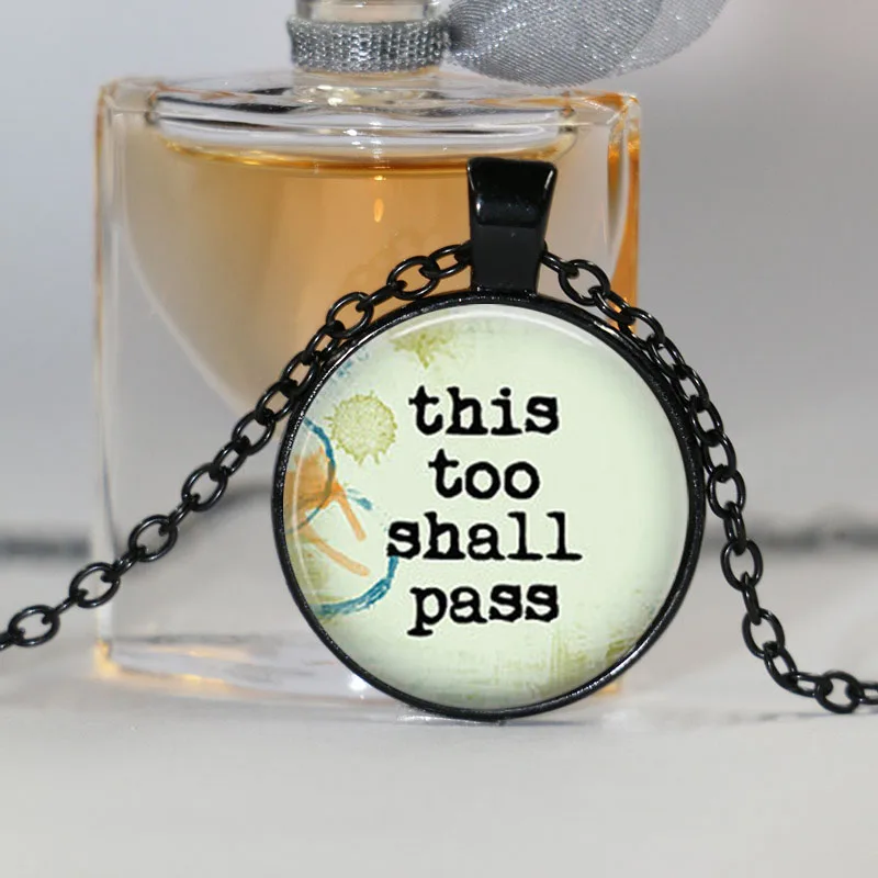 Unique necklace This too shall pass Necklace Inspirational Quote Pendant Jewelry | Украшения и аксессуары