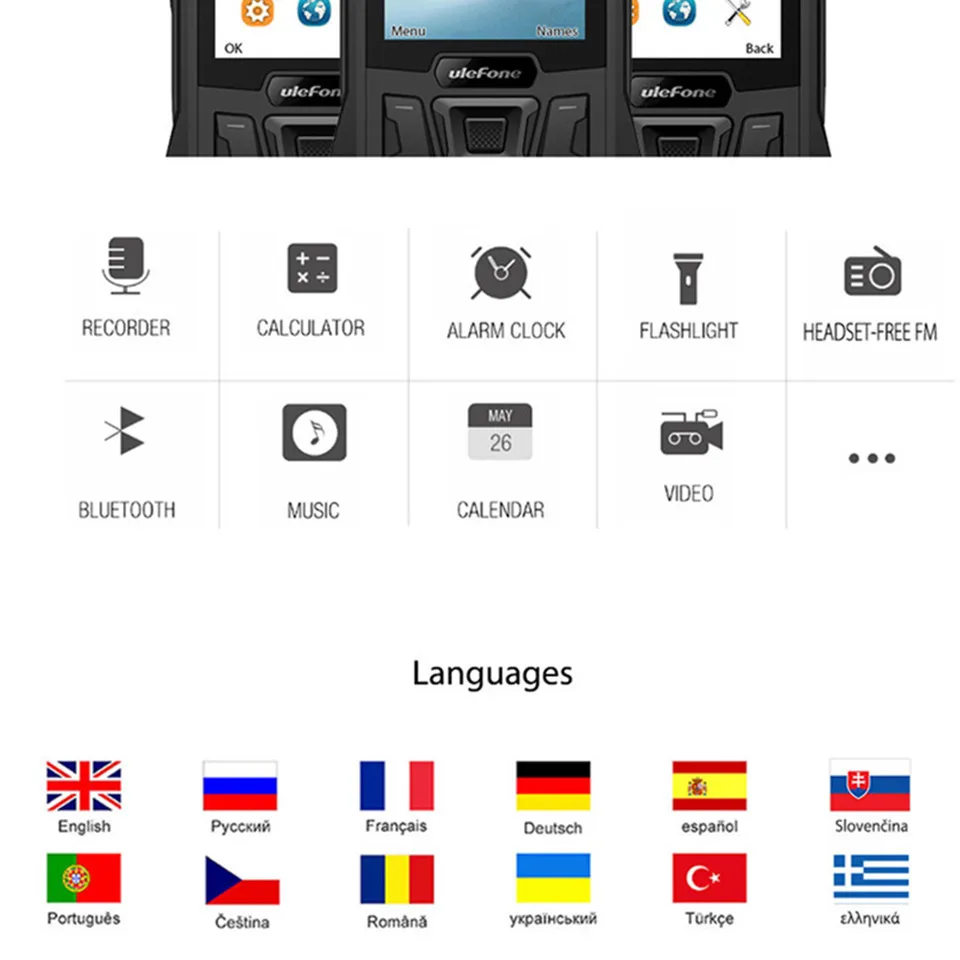 Фото Ulefone Armor Mini IP68 Waterproof Outdoor Adventures Phone 2.4" MTK6261D Wireless FM Radio 2500mAh 0.3MP Dual SIM Cellphone Мобильные Ulefone Armor Mini IP68 Waterproof Outdoor Adventures Phone 2.4" MTK6261D Wireless FM Radio 2500mAh 0.3MP Dual SIM Cellphone Мобильные