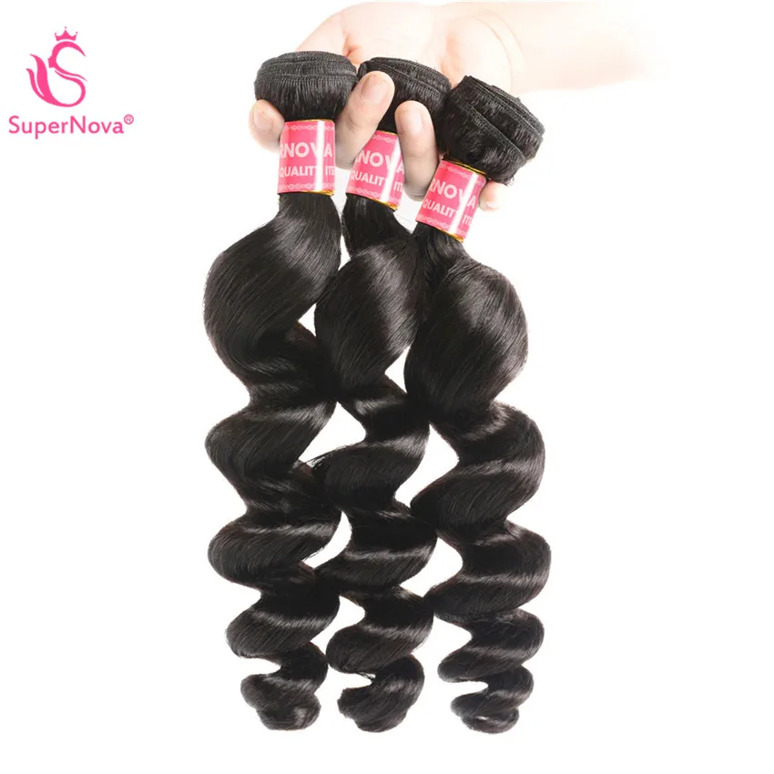 Supernova волосы бразильский свободная волна 1 4bundles 3 Связки сделки 100% Пряди