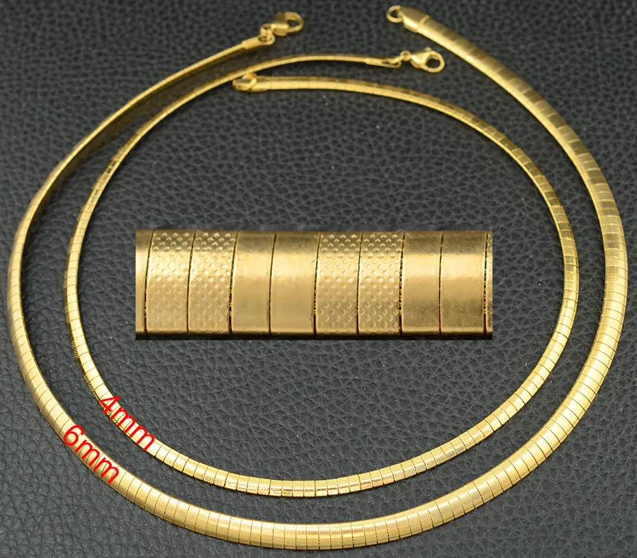 Gold Color NBJGAMEP Модные Нержавеющая сталь Ювелирное Украшение, 3/4/6/8 мм OMG Красочные колье Цепочки и ожерелья воротник не сужающийся книзу массивный для Для женщин Мода змея цепи подарок для девочки - Окраска металла: Gold Color NBJGAMEP