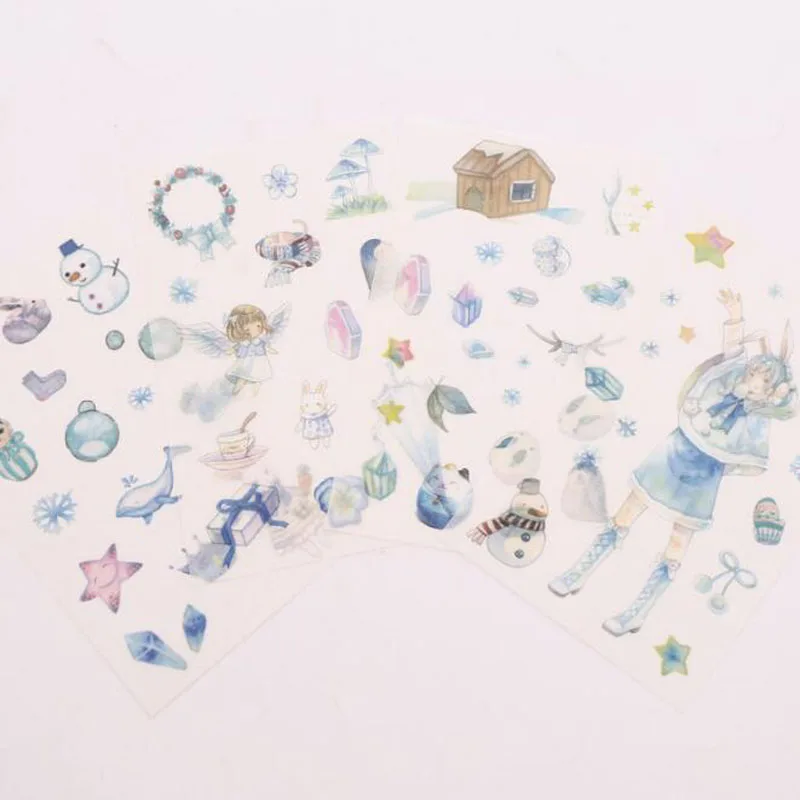 Зимние рождественские наклейки кавайный дневник Kerst ребенок мультфильм милый