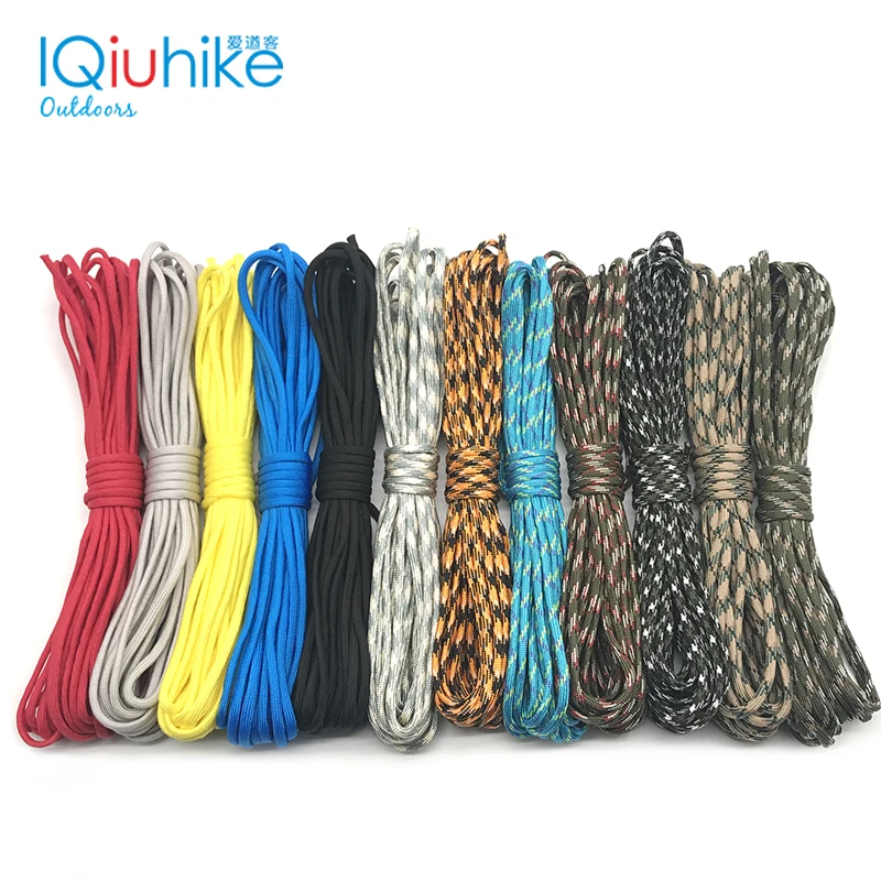 IQiuhike 208 Colors Paracord 550 Rope Type III 7 Stand 100FT 50FT Paracord Parachute Cord Rope Survival kit Wholesale DIY Rope
