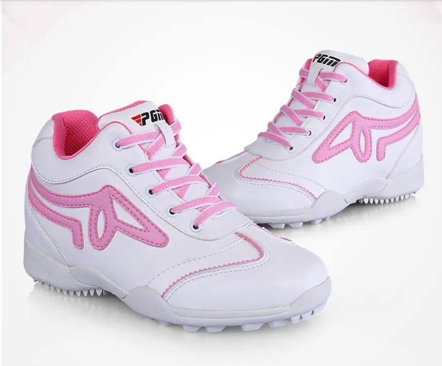 

New PGM women golf shoes Female Waterproof Breathable High-top Sneakers Inside increased 3cm high golf shoes 35-39