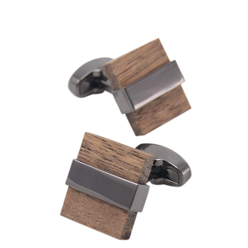JANTR квадратные деревянные запонки высокого класса мужская французский бизнес