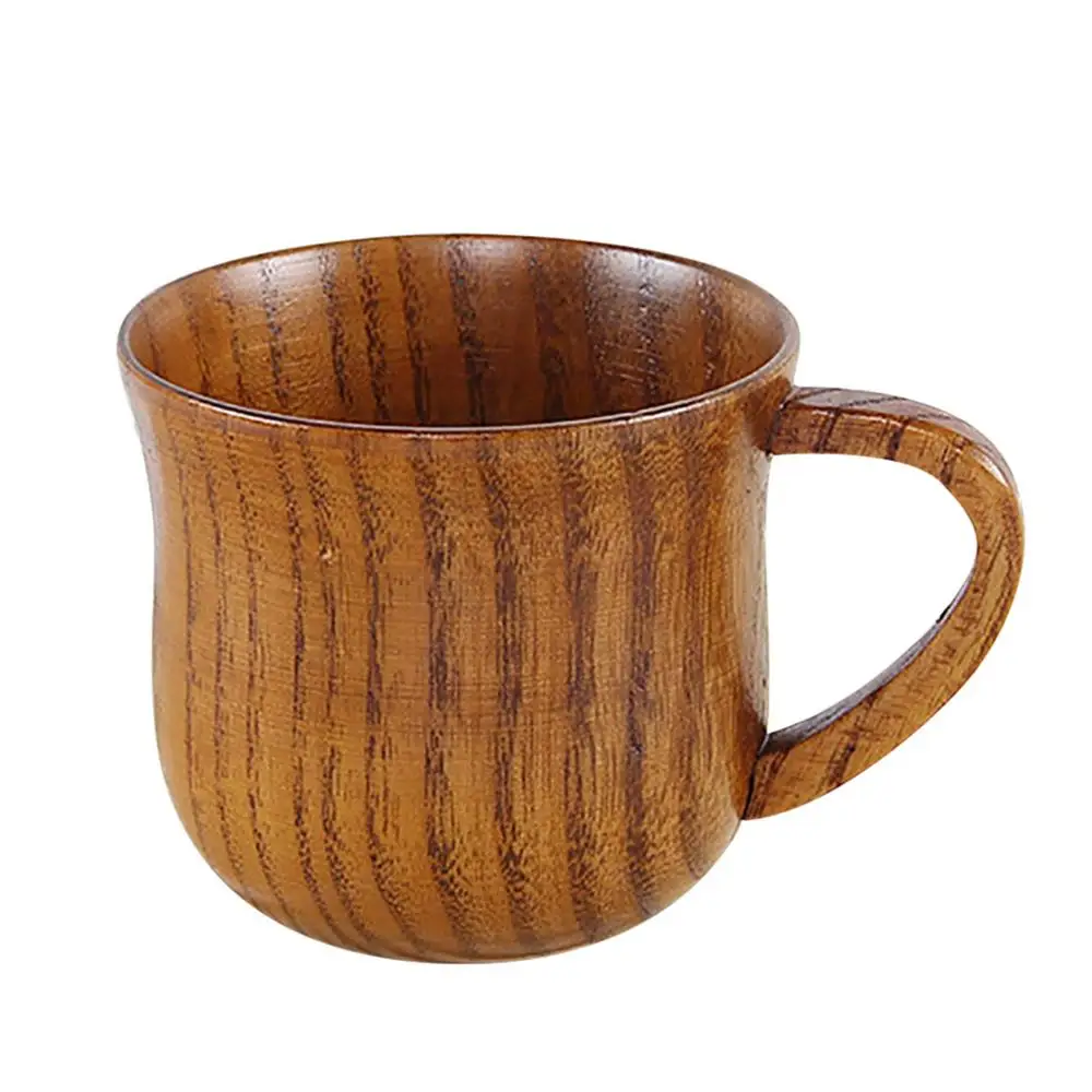 C Wooden cup Natural Solid Wood Tea Cup Wooden Wine Coffee Water Drinking Mug Japanese Variety of Style Small Handmade - Цвет: C