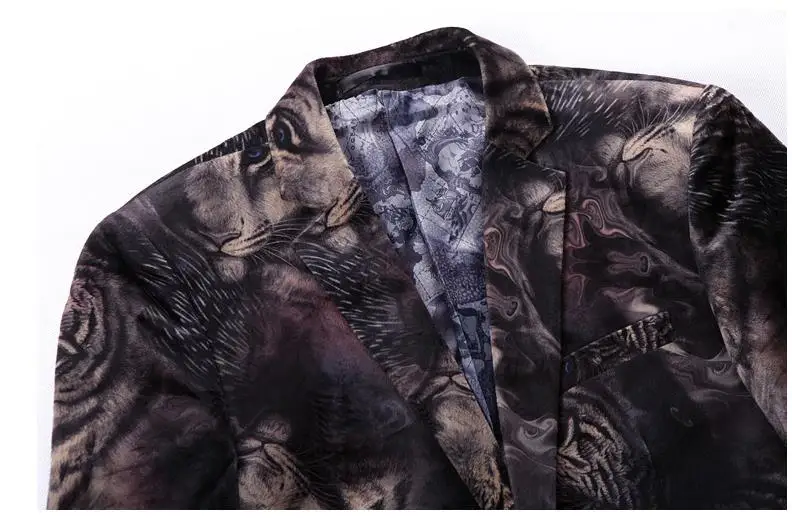 

Batmo 2018 new arrival high quality printed tiger casual blazers men,men's casual suits,printed men's jackets plus-size 9003