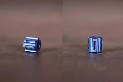 Blue W титановый сплав нож бусины Паракорд подходит для Тритиевой газовой трубки нож шнурок зонтик веревка наружный шнур гаджет EDC Брелки - Цвет: Blue