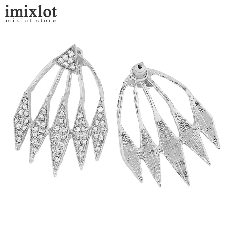 Imixlot Стразы геометрические серьги треугольник коготь Форма Двусторонняя для