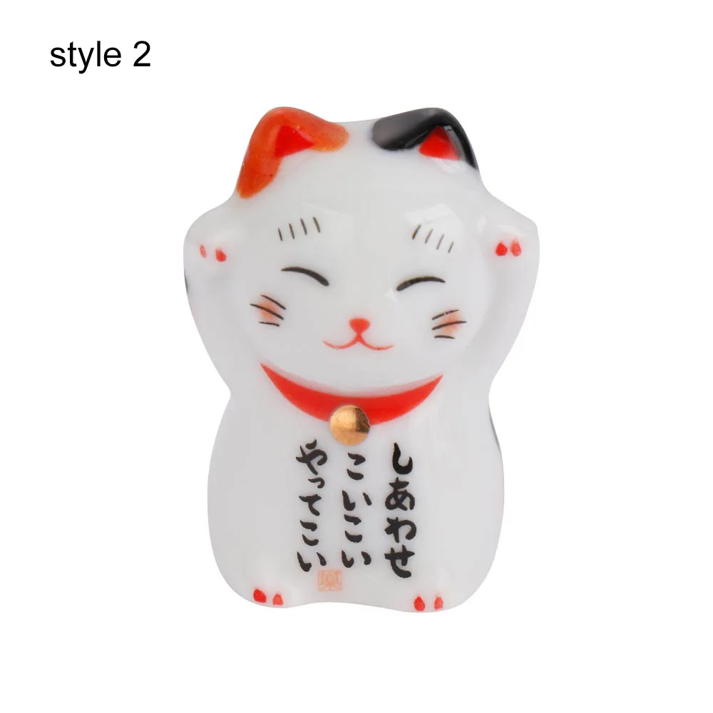 1 шт., креативные японские палочки для еды Lucky Cat, держатель, Керамическая Подставка для столовых приборов, ложка, вилка, нож для отдыха дома, отеля, наборы посуды - Цвет: 02