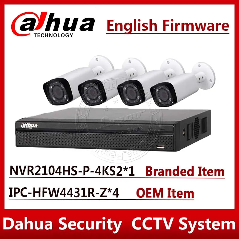 Экспресс доставка камера слежения Dahua Системы 4MP IP Камера IPC HFW4431R Z & 4ch 4POE NVR2104HS P 4KS2