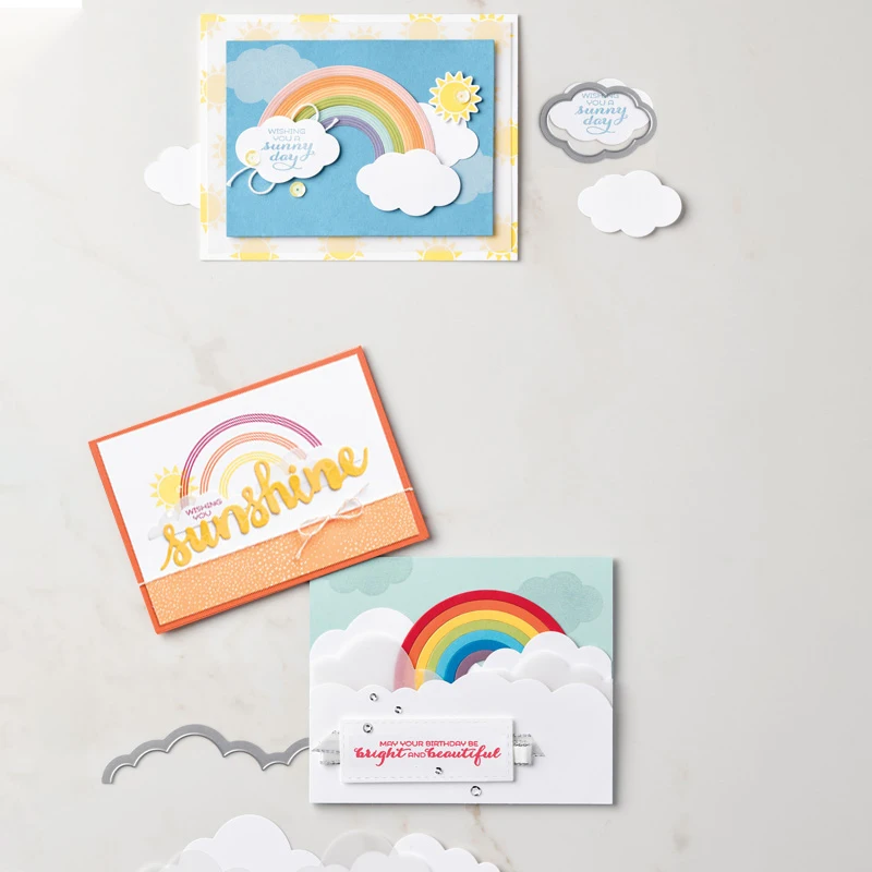 InLoveArts 13Pcs/lot 103*136mm Metal Cutting Dies Scrapbooking New 2018 Craft Sunshine Rainbows Embossing Stencil | Дом и сад