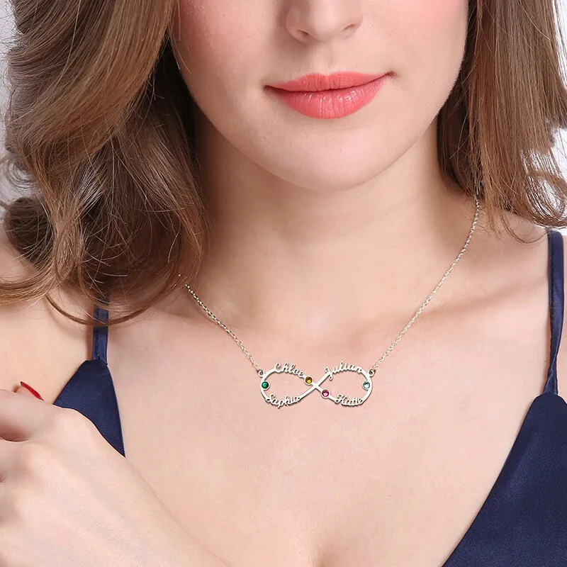 Ожерелье с табличкой знака бесконечности женское индивидуальное ожерелье 4