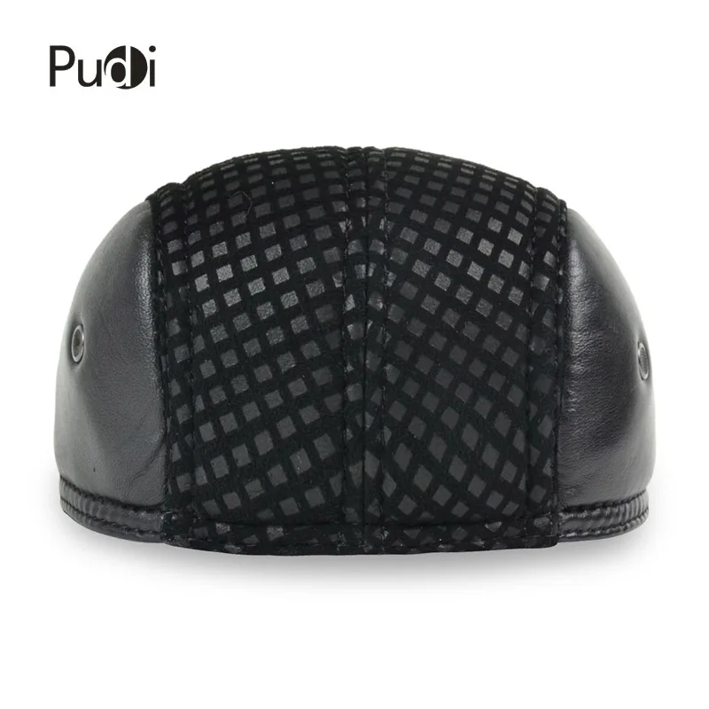 HL041-P genuine leather baseball cap hat  men's winter warm brand 2020 new sheep leather newsboy beret belt caps hats