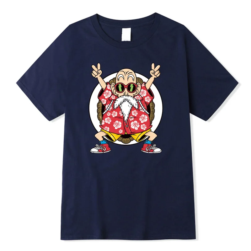 Navy Summermen100% хлопок высокое качество для мужчин короткий рукав Dragon Ball Z Goku Футболка с принтом для мужчин Harajuku брендовая одежда Забавные футболки - Цвет: Navy