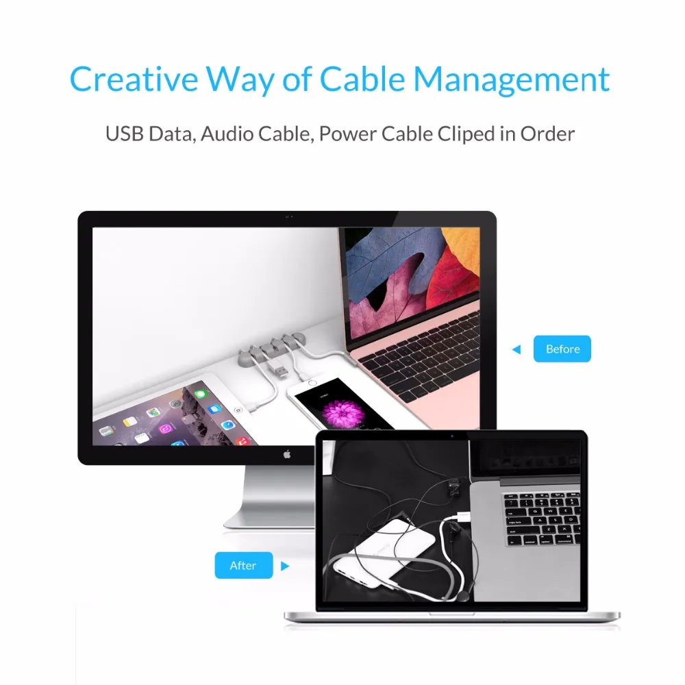 ORICO органайзер для проводов настольные зажимы управления шнуром iPhone кабель