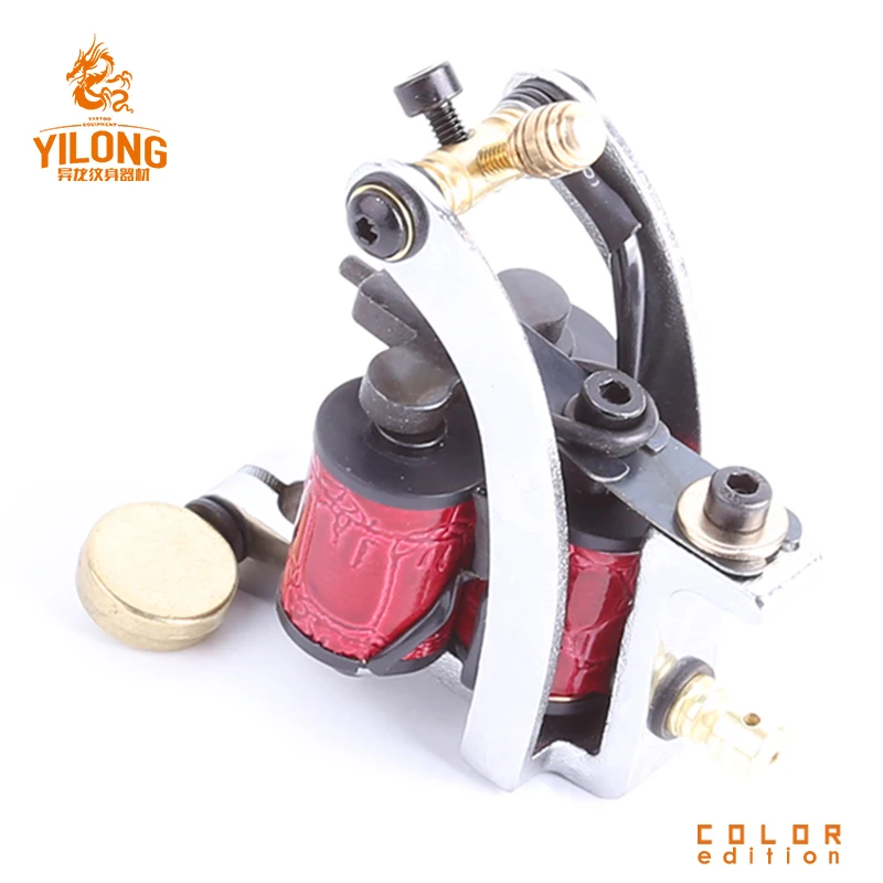 YILONG Hot Sale Iron Tattoo Guns T-Dial Machine 10 Wrap Coils Tatoo Machines Liner For Supplies Free Shipping | Красота и здоровье