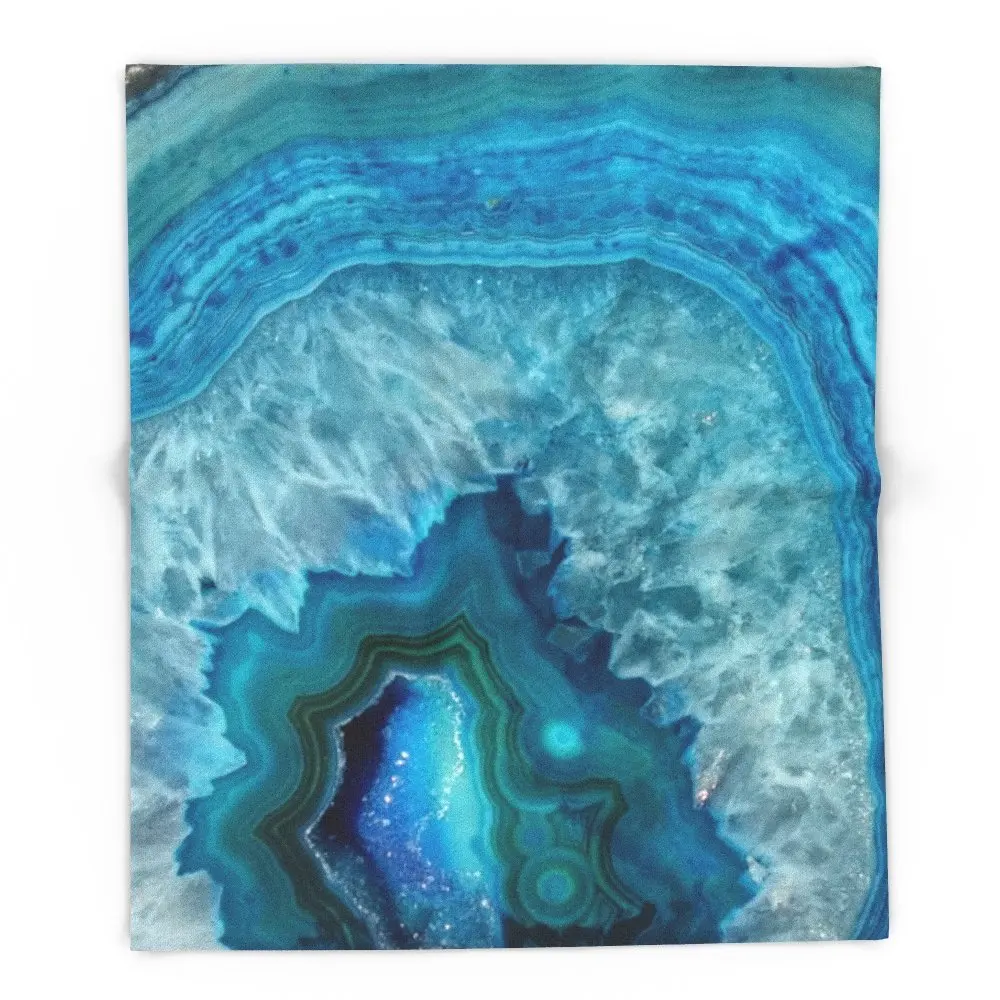 

Синий искусственный кристалл кварца драгоценный камень геоде минеральный камень наука образец фотография хипстер Флисовое одеяло диван/к...