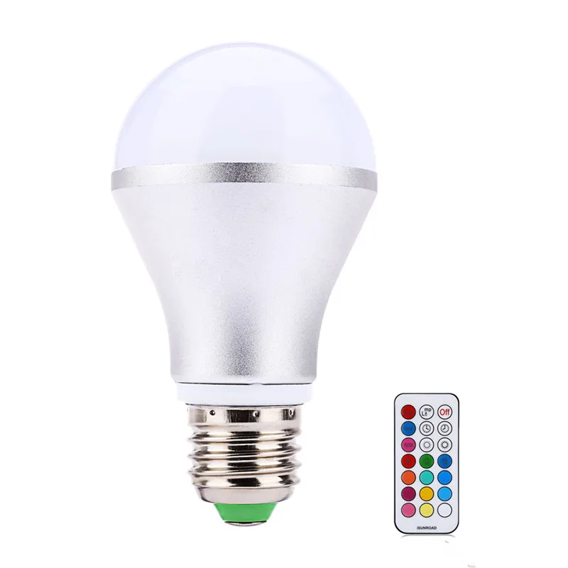 10 Вт RGB + белый цвет Цоколь E27 B22 Светодиодная лампа ИК пульт дистанционного