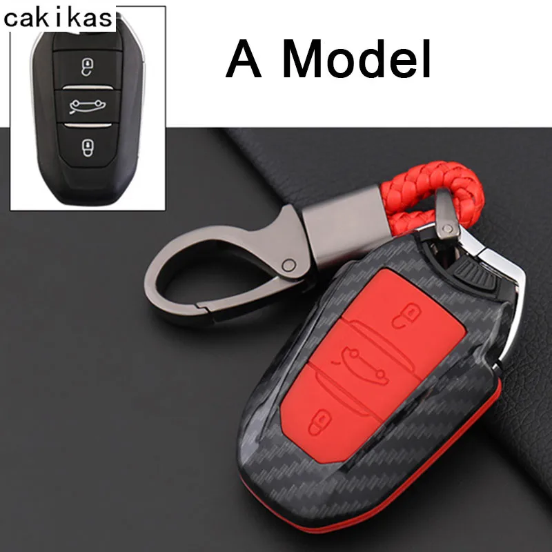 Углеродное волокно автомобильный чехол для ключей Citroen C4L кактус C5 C3 C6 C8 Picasso Xsara для peugeot 3008 308 RCZ 508 408 2008 выдвижной ключ