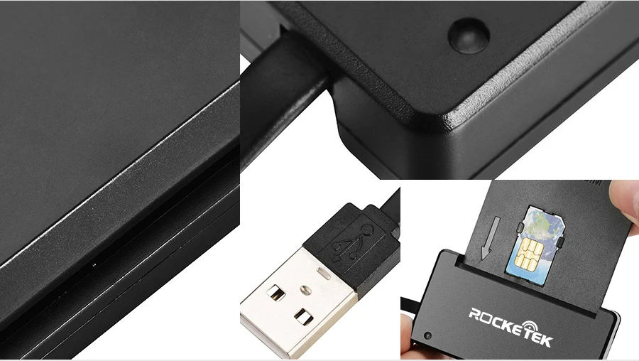 Rocketek USB 2.0 smart card reader DOD Военная Униформа USB высокого качества Карт-ридеры/CAC общего доступа, адаптер сим-карты, ID, банковские карты