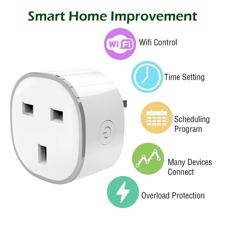 RGB Smart Plug светильник UK Work Pop розетка беспроводной WIFI Пульт дистанционного