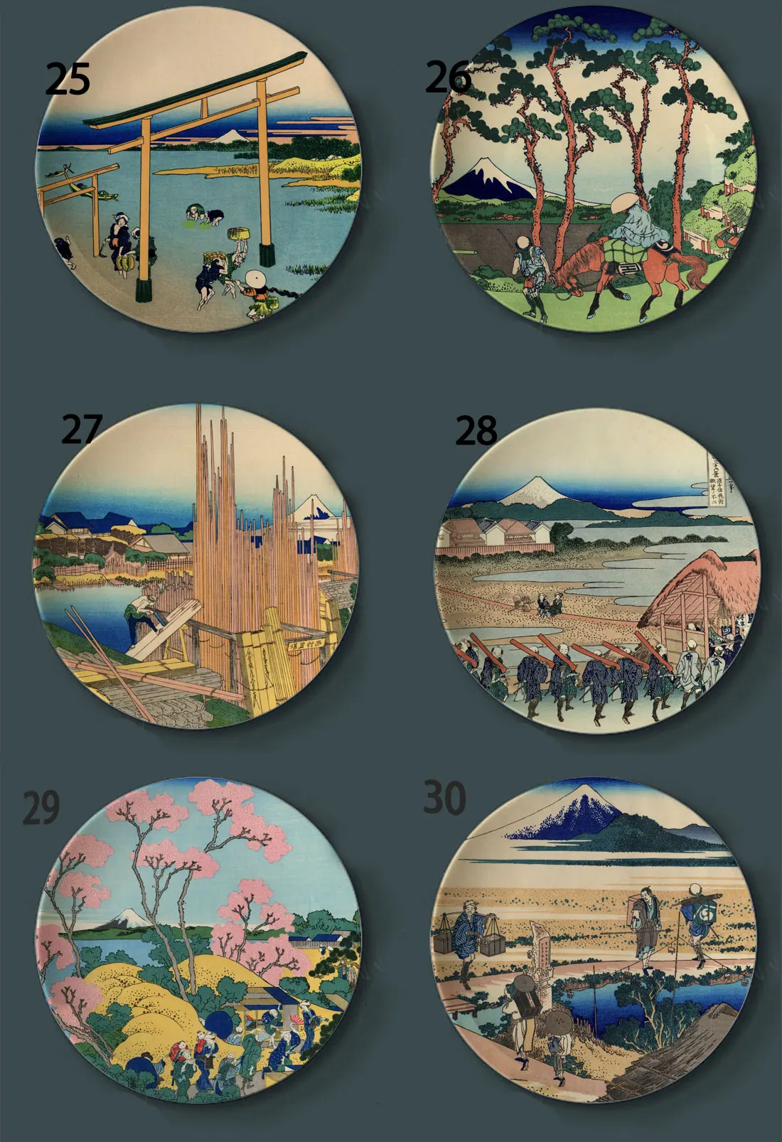 Tomitake Декоративная Тарелка 30 6 дюймов подвесная тарелка Hokusai японский