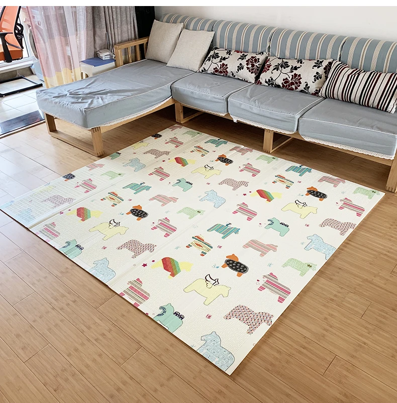 Детский Блестящий складной игровой коврик 180X200 см/71X79IN детский игровой коврик 1 см/0.4IN толщина ковер с рисунком водонепроницаемый Противоскользящий коврик