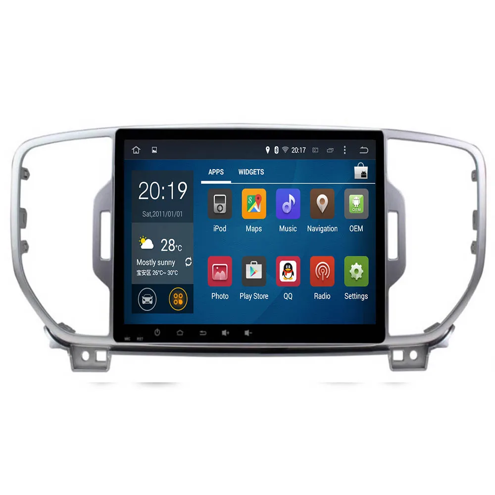 Автостерео android Восьмиядерный автомобильный dvd плеер для KIA sportage 2016 2017 KX5 gps